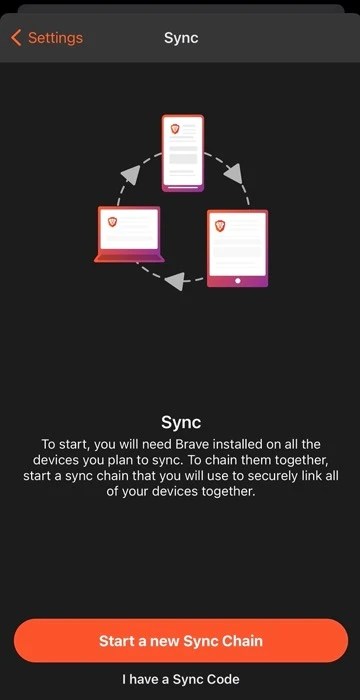 Синхронизация данных Brave Browser между компьютером и телефоном
